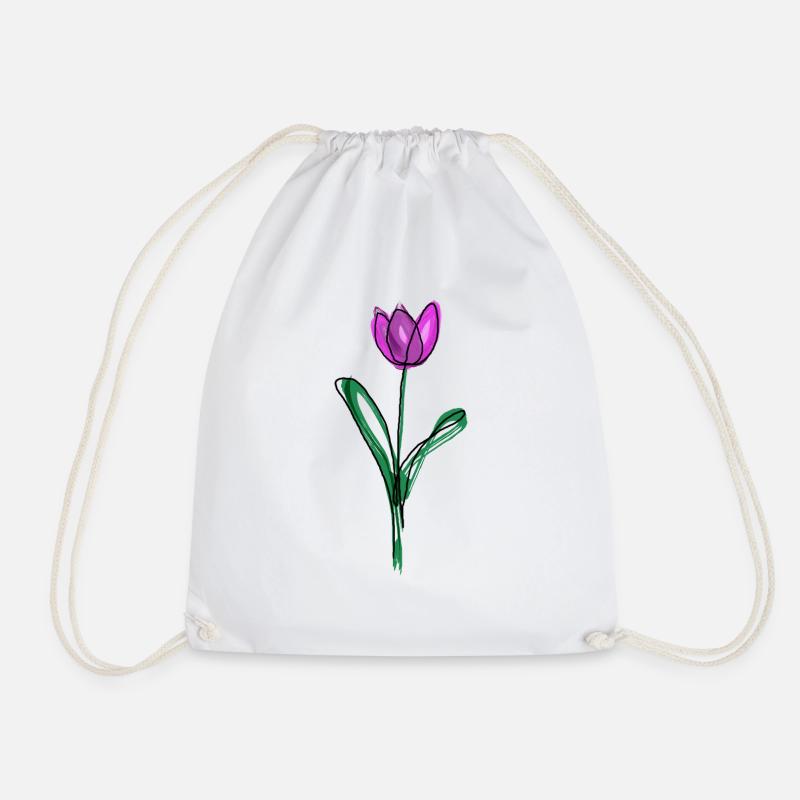 Lila Tulpe - Turnbeutel - Weiß