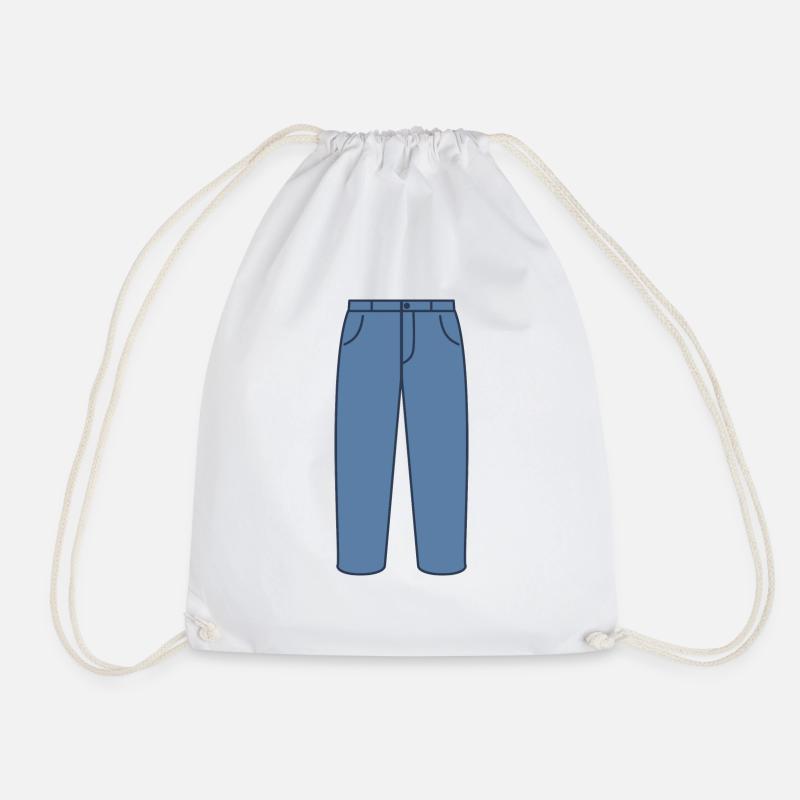 Jeans Blaue Hose - Turnbeutel - Weiß
