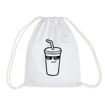 Sunglasses Pixel Cola - Drawstring Bag - white - Front