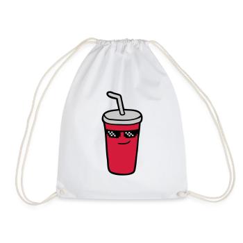 Pixel Sunglasses Cola - Drawstring Bag - white - Front