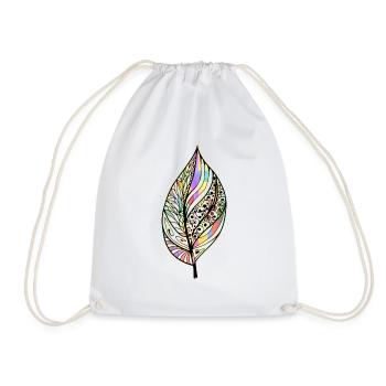 Leaf - Drawstring Bag - white - Front