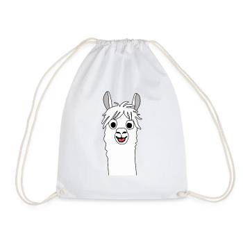 Lama Alpaka, Alpaca Geschenke, lustige Sprüche - Turnbeutel - Weiß - Vorne