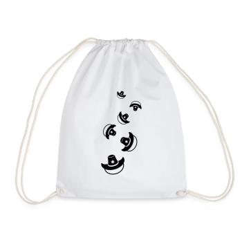 cowboy head western - Drawstring Bag - white - Front