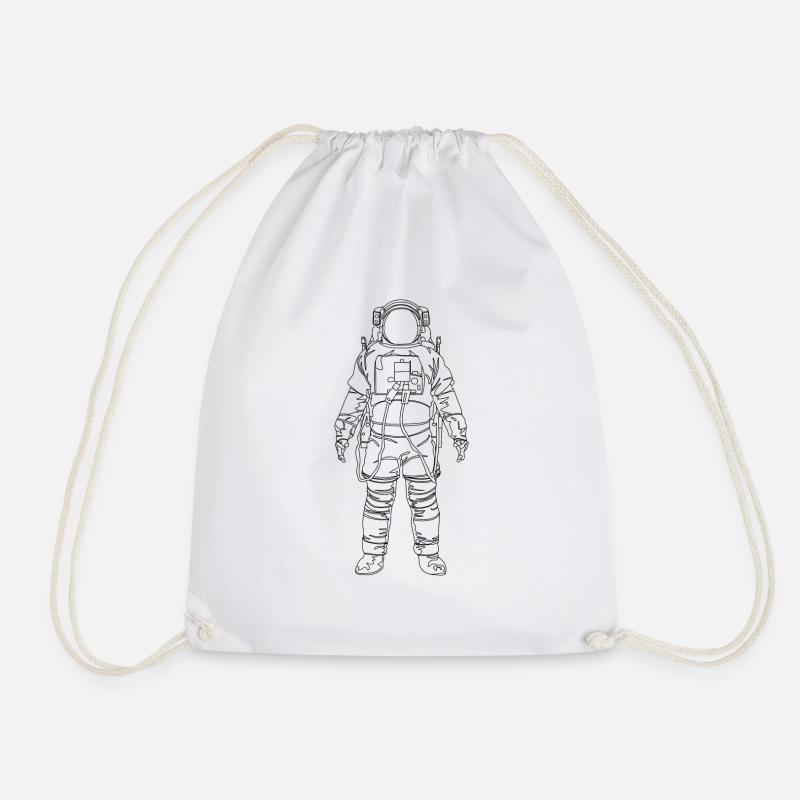 Astronaut astronaut in drawing style - Drawstring Bag - white