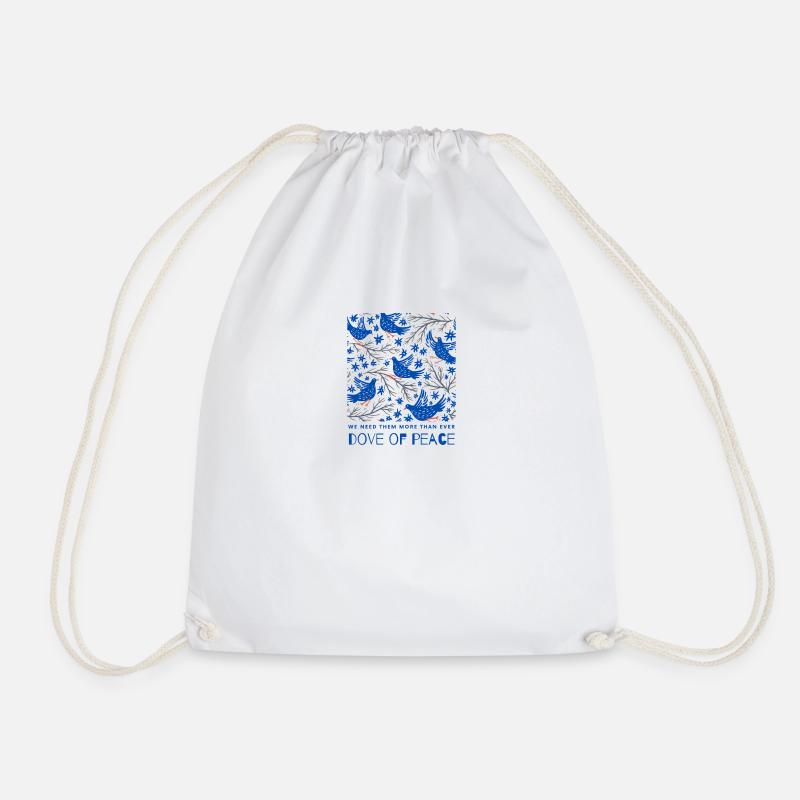 Doves of Peace - Drawstring Bag - white