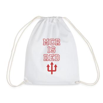 Manchester is red - Drawstring Bag - white - Front
