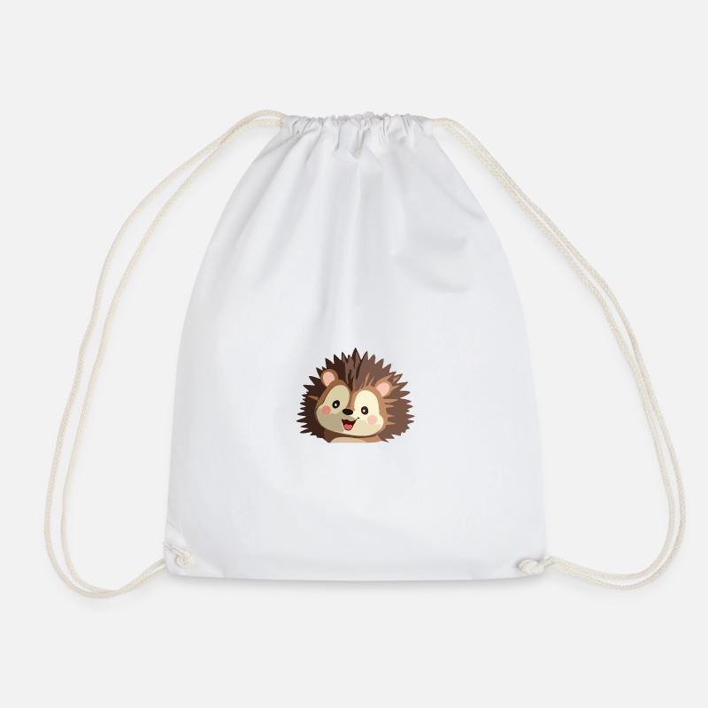 Illustration d'un hérisson câlin - Sac de sport léger - blanc