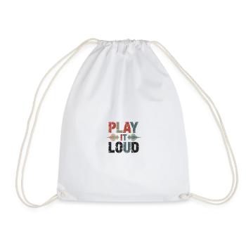 Retro Grunge – Play It Loud - Drawstring Bag - white - Front