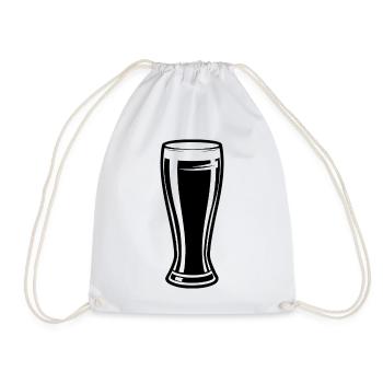 Tall Beer Glass - Drawstring Bag - white - Front