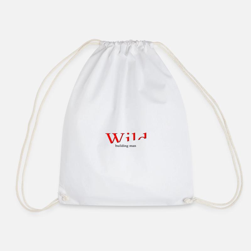 Wild building man - Drawstring Bag - white