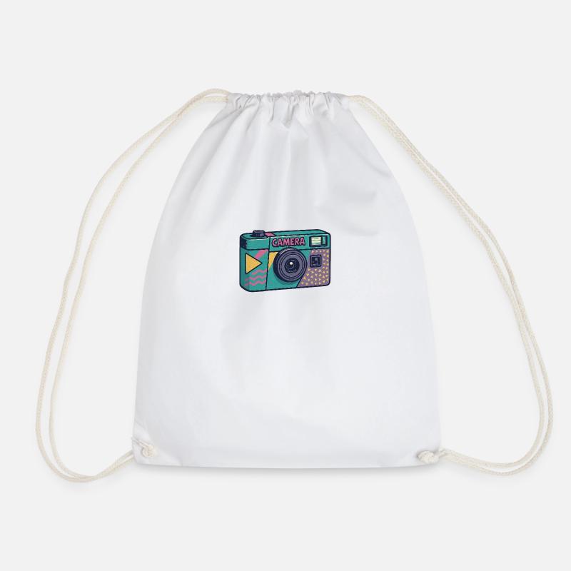Millennial Retro Kamera - Turnbeutel - Weiß