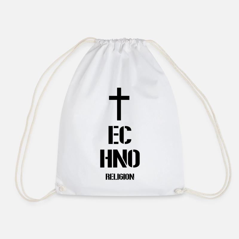 Techno - Musique techno - Techno religion - Sac de sport léger - blanc