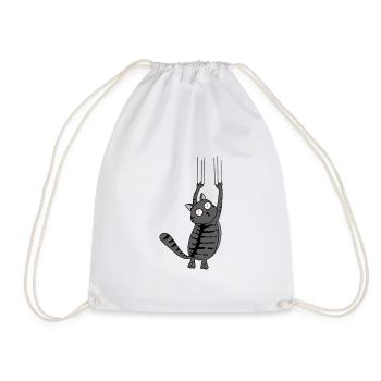 Panic Cat Striped Version - Turnbeutel - Weiß - Vorne