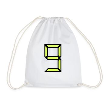 9 YEARS. 9th ANNIVERSARY. BIRTHDAY 9 YEARS. 9 - Drawstring Bag - white - Front