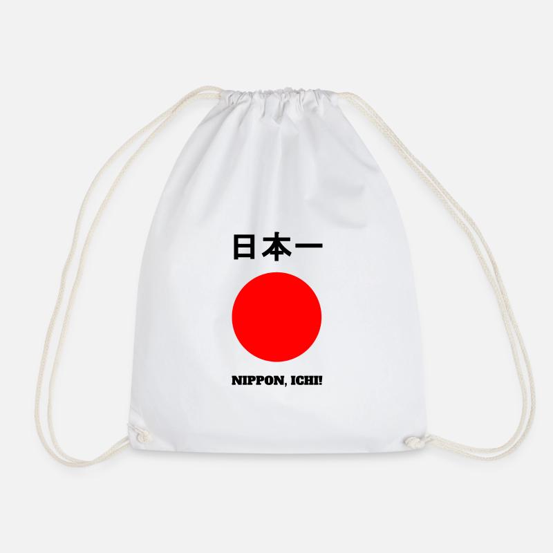 Nippon, Ichi! - Drawstring Bag - white