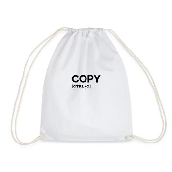 COPY CTRL BLACK - Drawstring Bag - white - Front