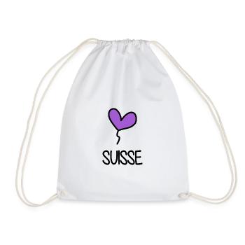 SWITZERLAND. COUNTRY. GENEVA. SWITZERLAND. HUMOR. COUNTRY - Drawstring Bag - white - Front