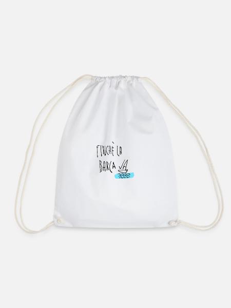 As long as the boat goes - Drawstring Bag - white