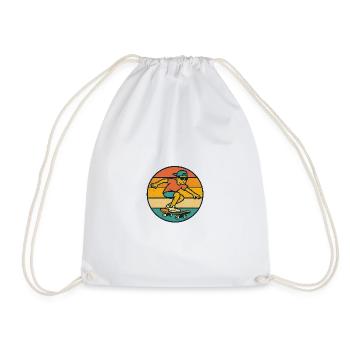 Ride the Retro – Skater Vibes - Drawstring Bag - white - Front