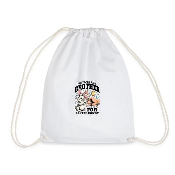 Will Trade Brother For Easter Candy - Drawstring Bag - white - Front