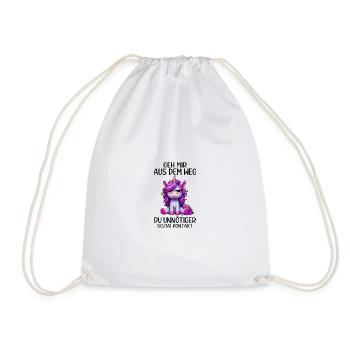 Get out of my way, you unnecessary social contact - Drawstring Bag - white - Front