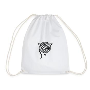 The Wool Ball (printing) - Drawstring Bag - white - Front