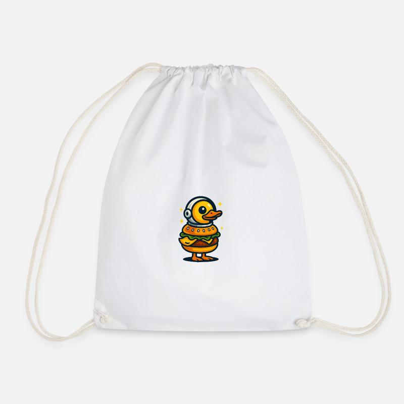 Burger Duck - Drawstring Bag - white