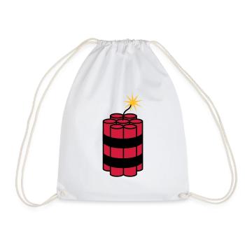 lit tnt dynamite explode explosion spre - Drawstring Bag - white - Front