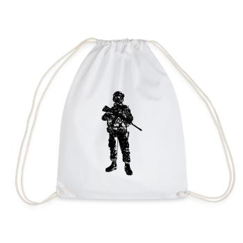 Soldat Infanterie Panzer - Turnbeutel - Weiß - Vorne