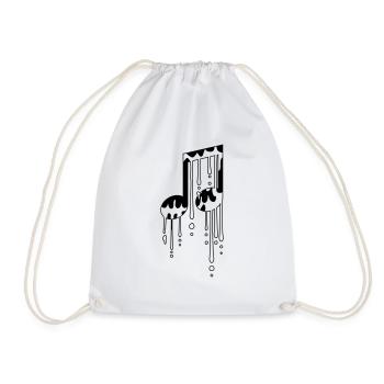 graffiti gouttes humide signe fête musique note - Sac de sport léger - blanc - Devant