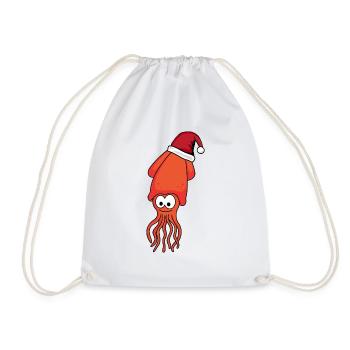 Octopus Comic Christmas - Drawstring Bag - white - Front