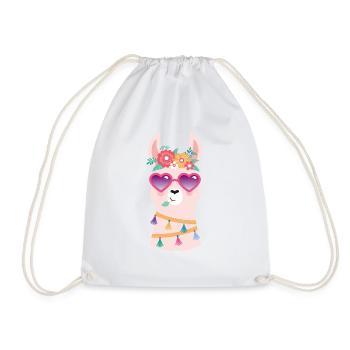 cooles Lama mit Sonnenbrille - Turnbeutel - Weiß - Vorne