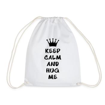 KEEP CALM AND HUG ME - Drawstring Bag - white - Front
