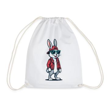 Lapin de rue cool - Sac de sport léger - blanc - Devant