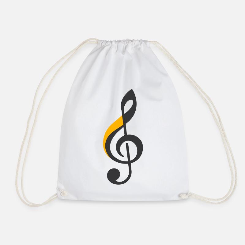 Treble Clef Symbol - Drawstring Bag - white