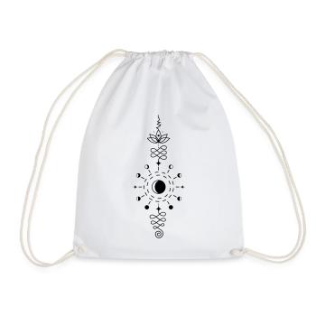 Moon Totem – Symbol of the Night Power Lunar Spirit - Drawstring Bag - white - Front