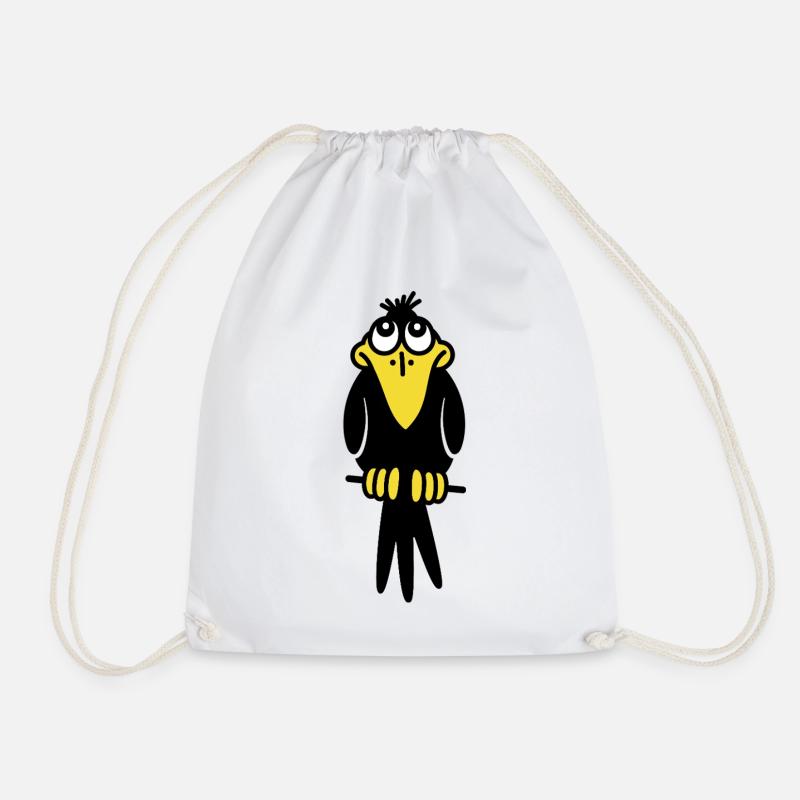 Mr. Crow - Drawstring Bag - white