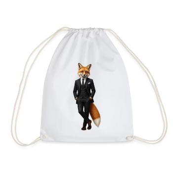 Eleganter Fuchs im schwarzen Smoking - Turnbeutel - Weiß - Vorne