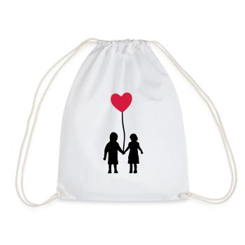 Kids and heart balloon - Sac de sport léger - blanc - Devant