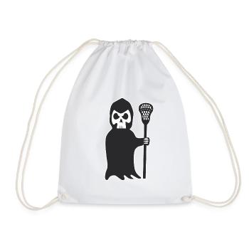 Lacrosse Player Lacrosse Player Grim Reaper - Drawstring Bag - white - Front