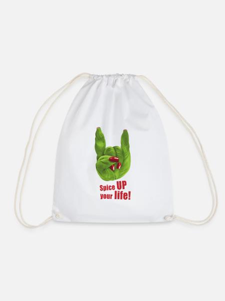 Spice UP your life - Basil - Rock 'n' Roll - Drawstring Bag - white