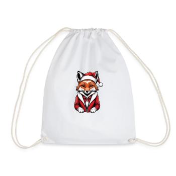 Fuchs Fox Weihnachtsmann Süß Geschenk für Frauen - Turnbeutel - Weiß - Vorne