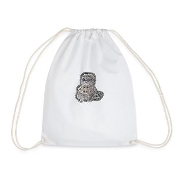 Detektiv Spion Katze mit Kleidung elegant schick - Turnbeutel - Weiß - Vorne