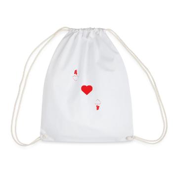 Ass Karte Herz Glück Liebe Geschenk Freude - Turnbeutel - Weiß - Vorne