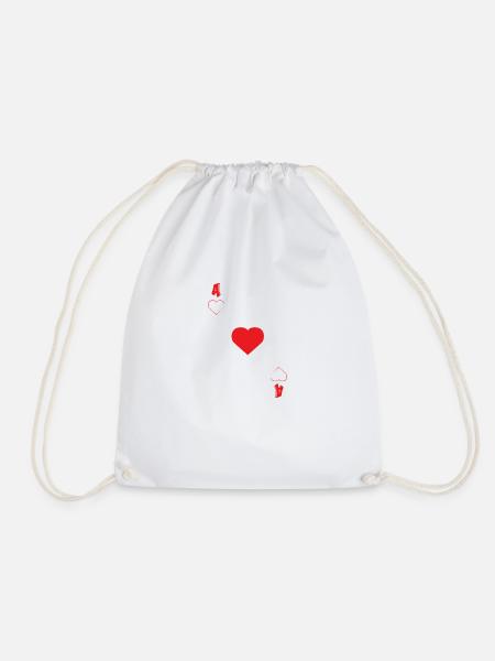 Ass Karte Herz Glück Liebe Geschenk Freude - Turnbeutel - Weiß