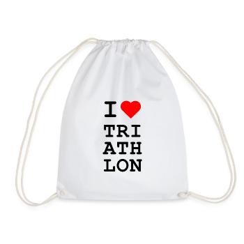 J’adore le triathlon - Design de cœur iconique - Sac de sport léger - blanc - Devant