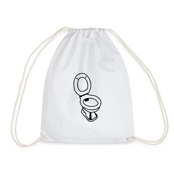 chiotte wc toilette1 - Sac de sport léger - blanc - Devant