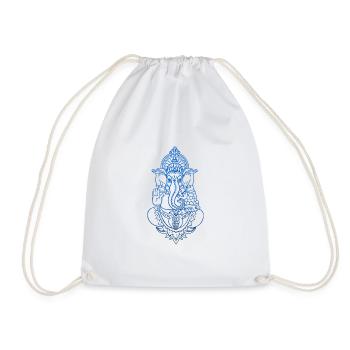 Psy Goa Trance Ganesha Shiva Zen hash grass LSD - Drawstring Bag - white - Front