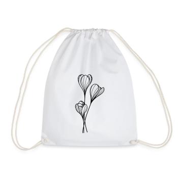 simple wildflower - Drawstring Bag - white - Front