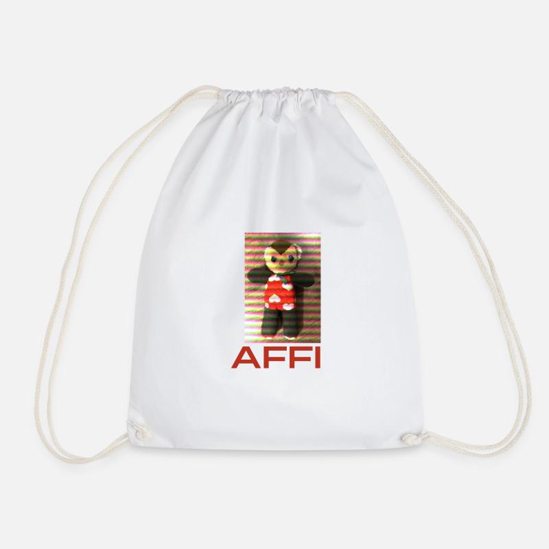 Retro Affe Affi - Turnbeutel - Weiß